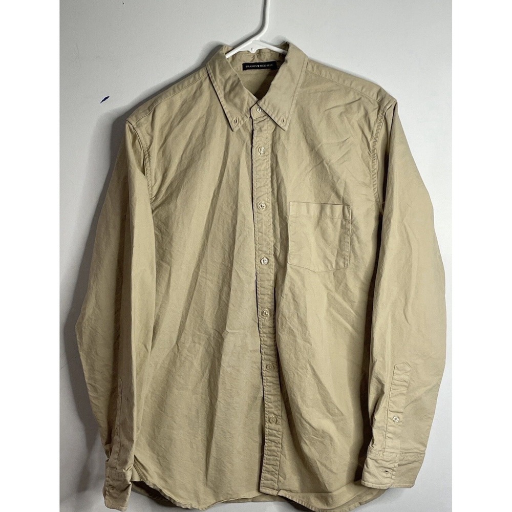 Brandy Melville Womens Beige Long Sleeve Button Down‎ Tan Shirt One Size